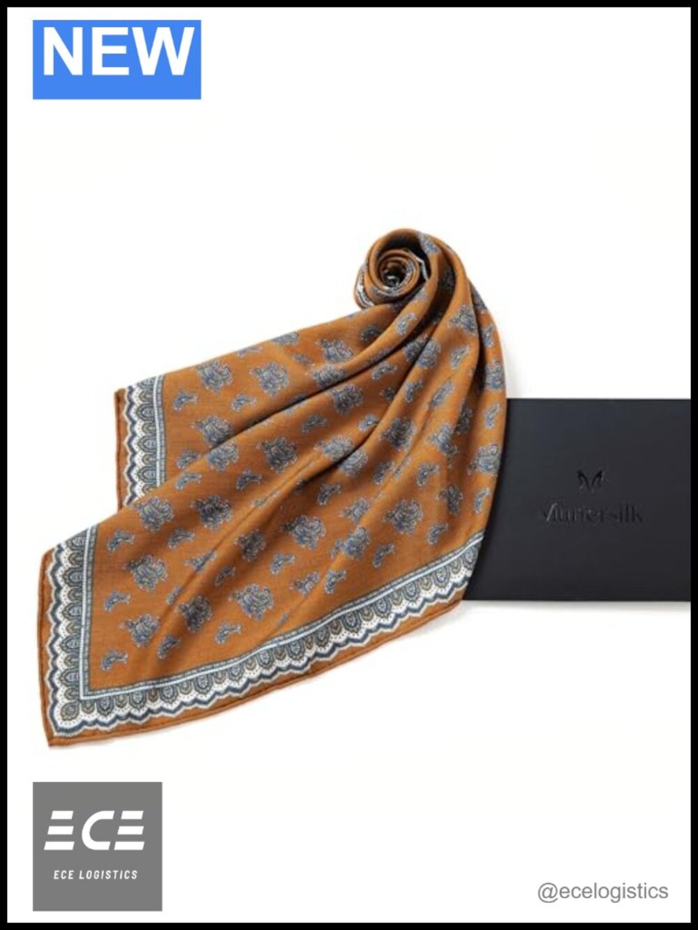 Silk Wool Blend Square Scarf 25.6" Hand-Rolled Reversible Travel Neck